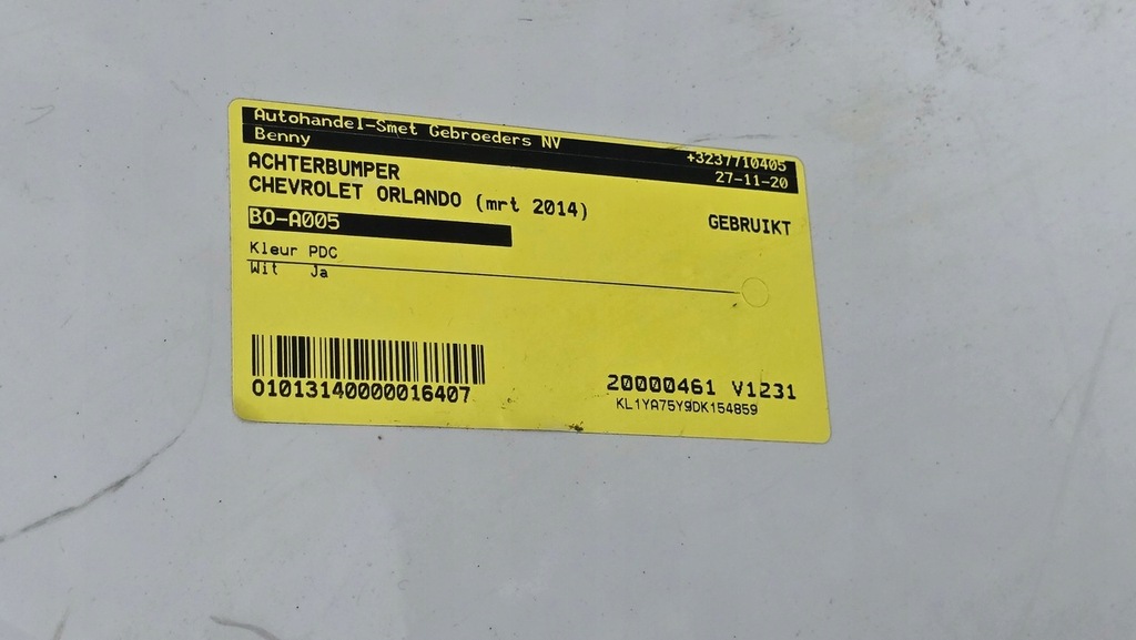 фото №13, Бампер задняя задний kompletny pdc жгут chevrolet orlando 96895629 qq