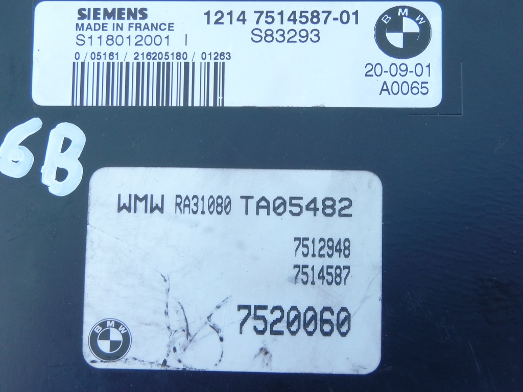 фото №5, Бортовой компьютер двигателя 7514587 mini cooper one r50 1.6 b europa