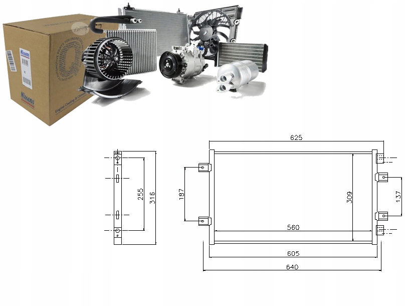 Купити Конденсатор радіатор кондиціонера nissens 46799862