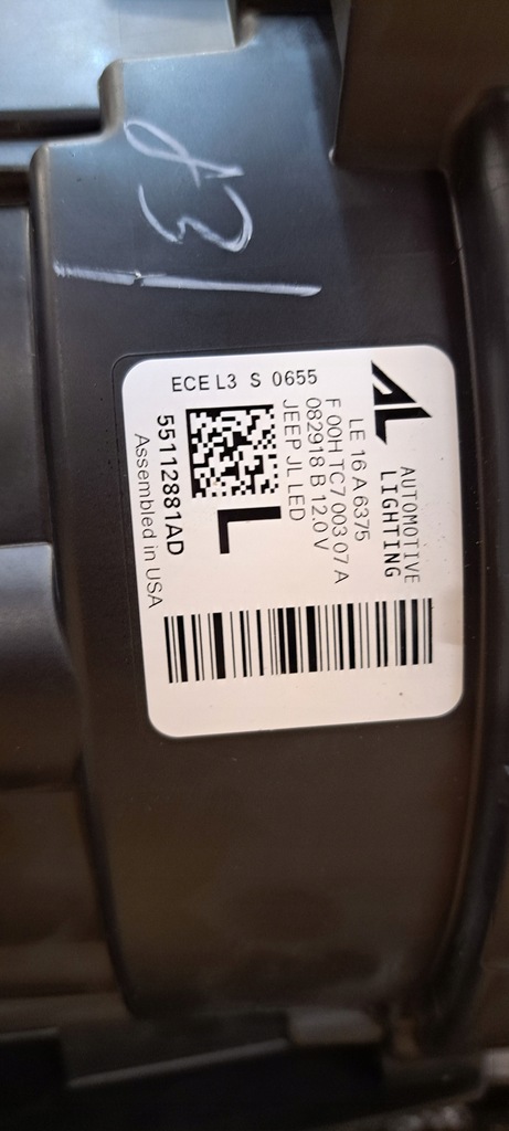 фото №12, Jeep wrangler jl gladiator 18-24 лампа передняя led ксенон nowa oem левая