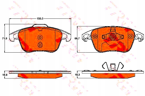 фото №1, Trw тормозные колодки тормозные peugeot 208 1.6 gti