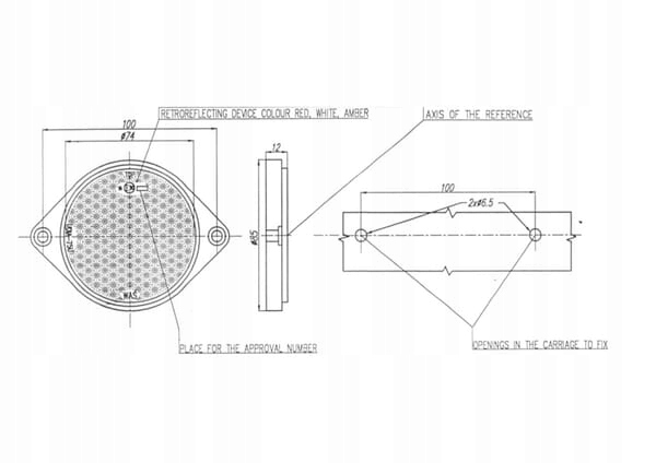 фото №3, Отражатель круглый винтовой, красный 1415000021