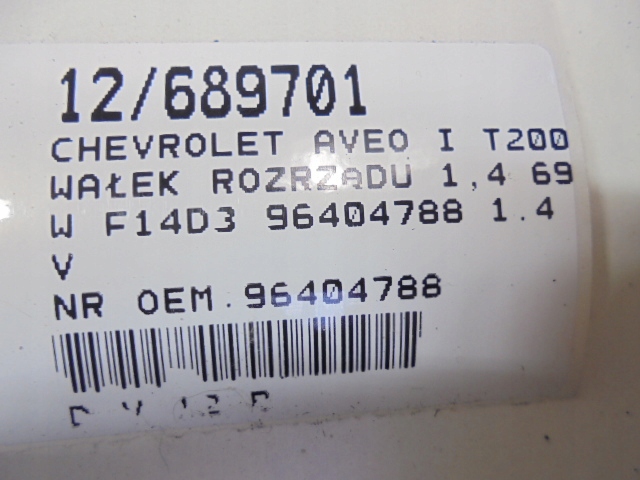 фото №10, Chevrolet aveo i t200 t250 вал розподільного валу 96404788 1,4 8v