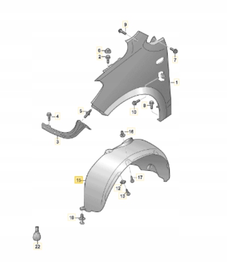 фото №1, Оригінальний номер vw 1s0809962f підкрилок праве перед vw up!