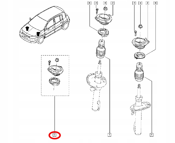 фото №3, Подушка підшипник амортизатора megane ii
