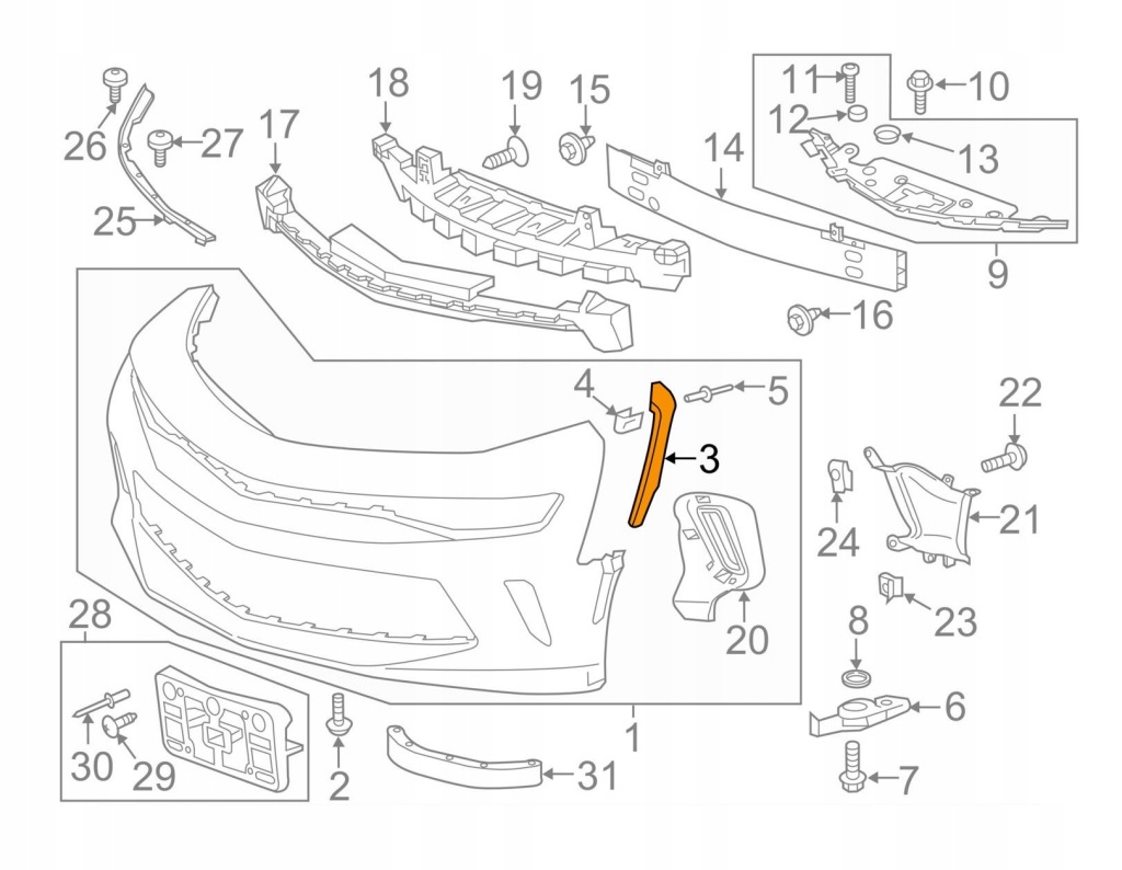 фото №1, Кронштейн крыла chevrolet camaro 16- 84021313
