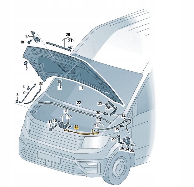 фото №1, Трос тягa відкривання капот vw crafter