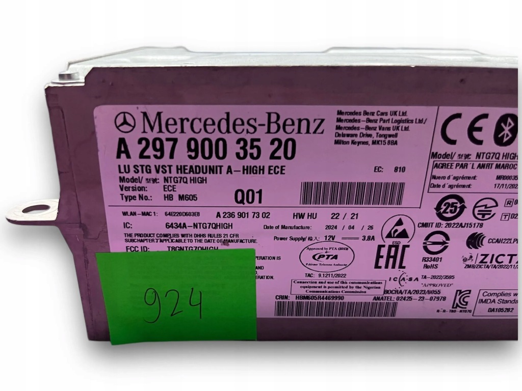 фото №5, Mercedes eqs v297 радіо navi 2979003520 #924 m