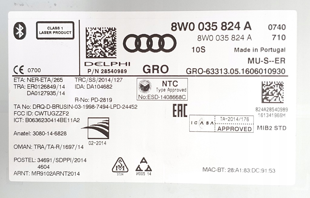 фото №7, Блок управления audi мультимедиа audi a4 a5 q5 8w0035824a