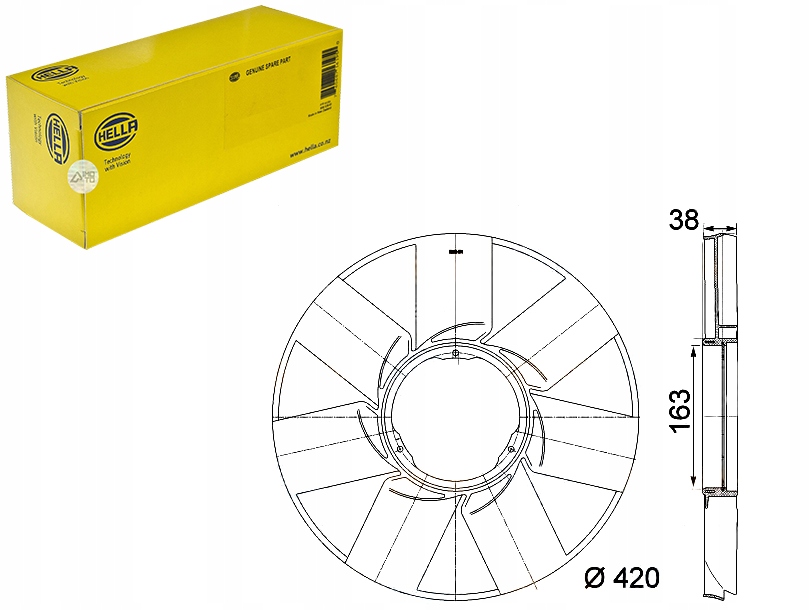 Купить Hella колесо вентилятора hella 11522249373 2249373