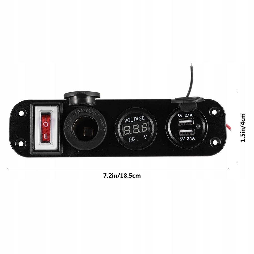 фото №12, Панель зарядний пристрій автомобільний подвійний роз'єм usb цифровий дисплей