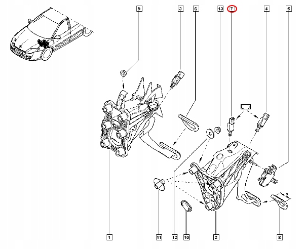фото №6, Датчик педалі зчеплення megan scenic ii iii