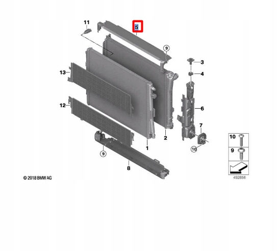 фото №8, Bmw 4 gran coupe g26 радиатор upper support держатель 17118666836
