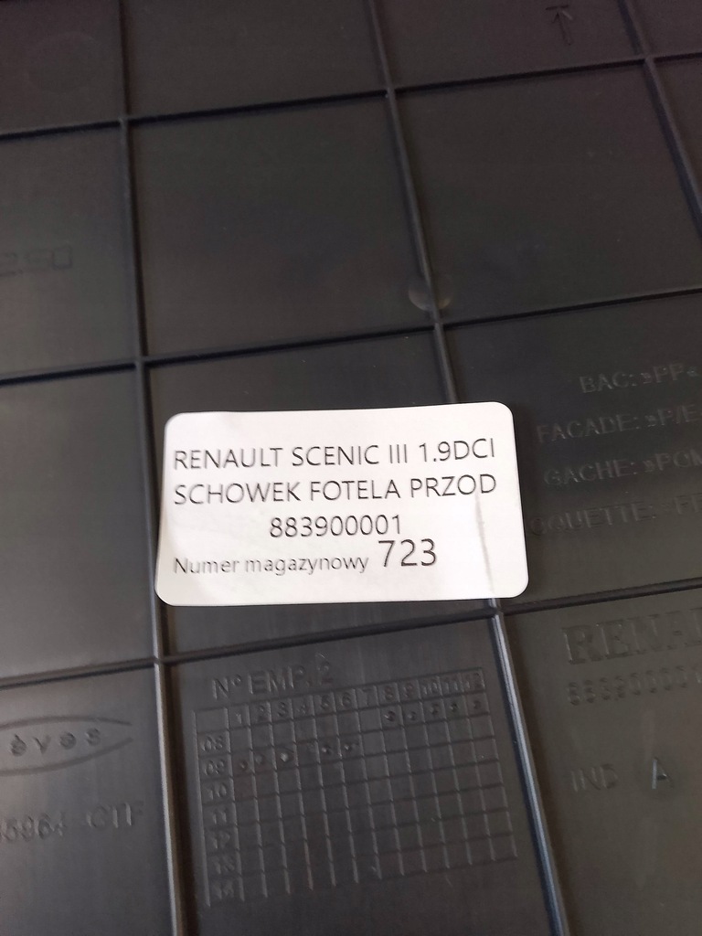 фото №8, Renault scenic iii бардачок сидіння перед 883900001