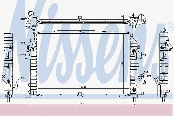 Радиатор двигателя nissens 63115a 13171432 Киев
