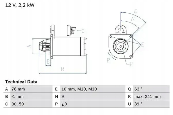 Купити Стартер 986 021 620 bosch volvo c30 c70 s40