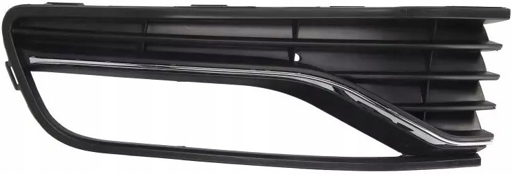 фото №1, Решётка радиатора бампера l vw polo v 6c 05.14-09.17 blic 6502-07-9507991fp с отверстиями na противотуманные фары, пластик, хромированный/чёрный