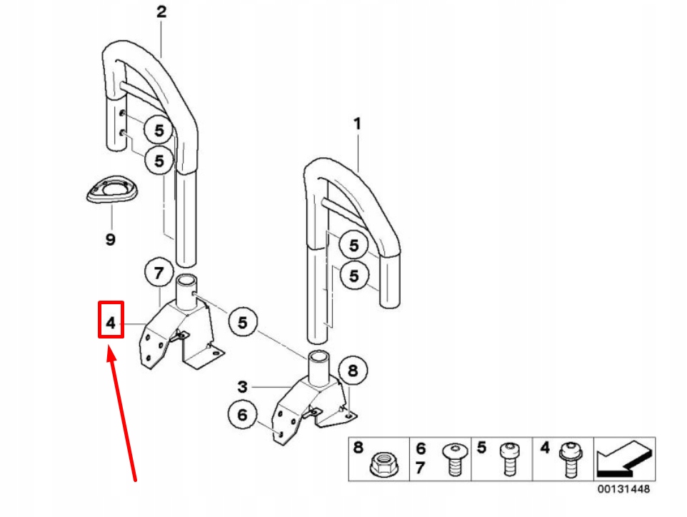 фото №8, Bmw z3 coupe e36 правий rollover bar support 54618401338 8401338