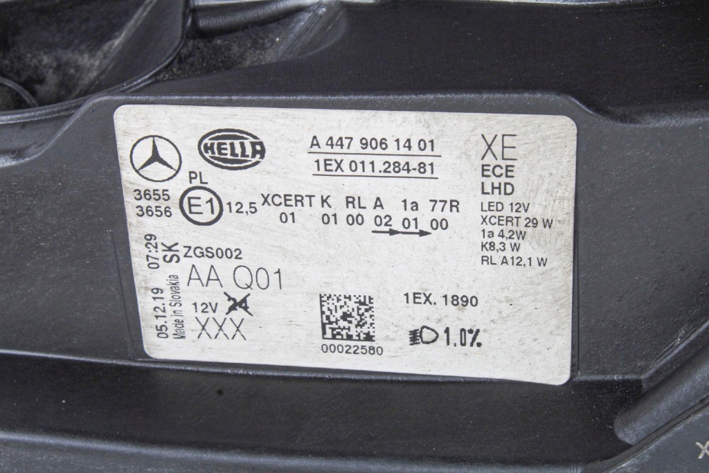 фото №15, Лампа левая фара левый full led mercedes v klasa w447 eu a4479061401