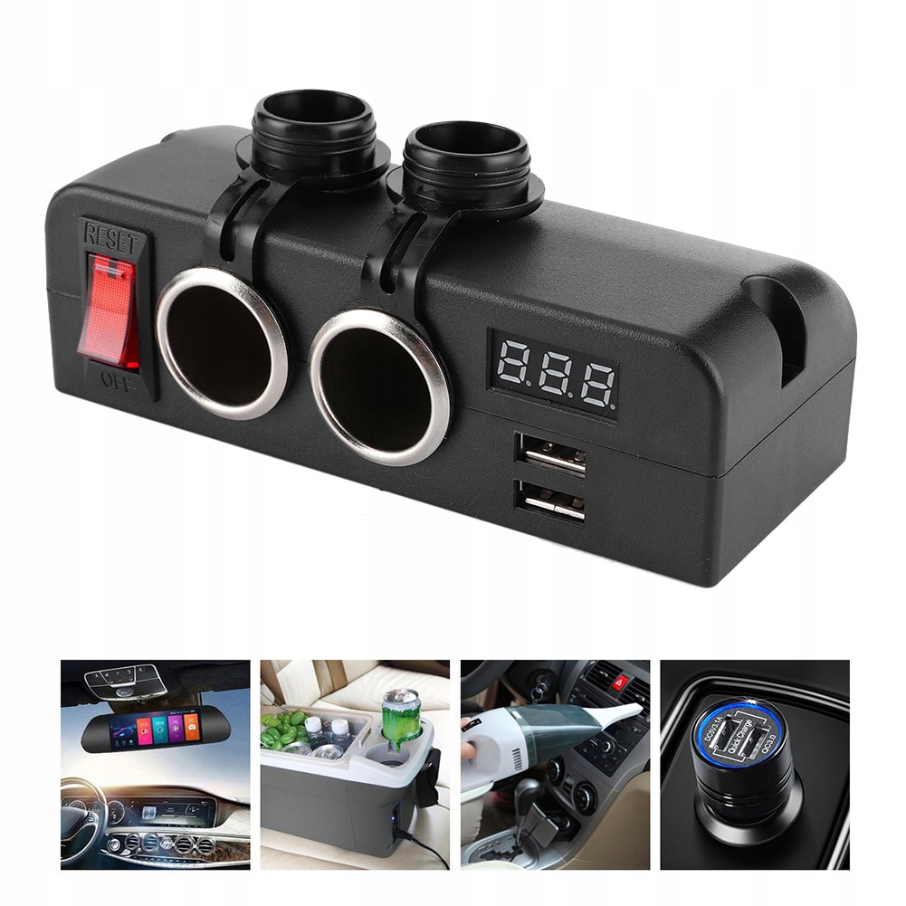 фото №10, Распределитель разъём прикуривателя автомобильный 3 w 1 многофункциональный зарядное устройство