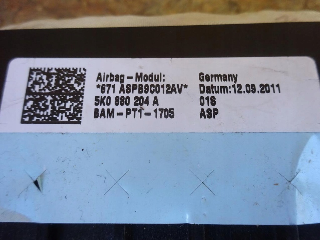 фото №8, Vw golf vi подушка безопасности подушка воздушная пассажира 5k0880204a