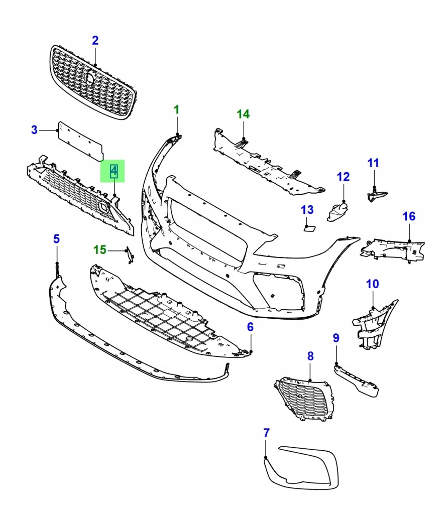 Nowa оригинальная решётка бампера перед jaguar f-pace 5.0v8 svr my21 t4a44344 Киев