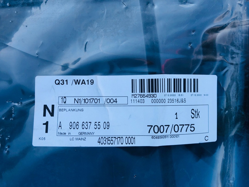 фото №6, Mercedes sprinter w906 обшивка бок панель крыла правый задний задняя