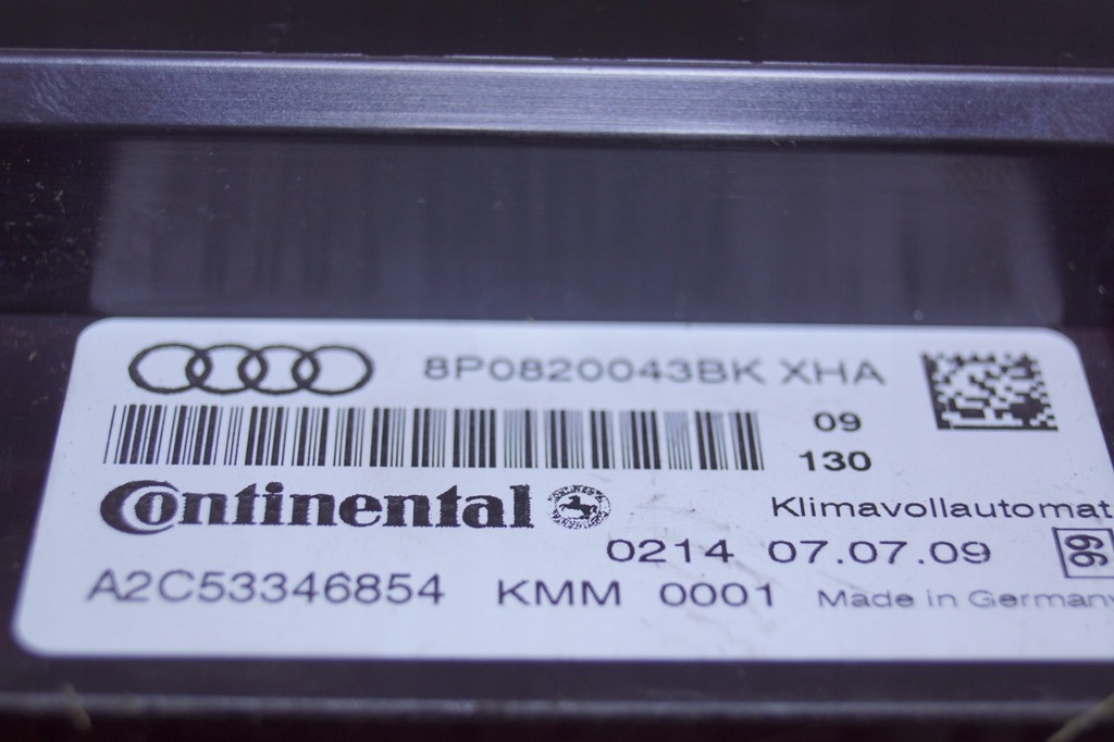 фото №11, Панель кондиционера audi оригинальный номер 8p0820043bk