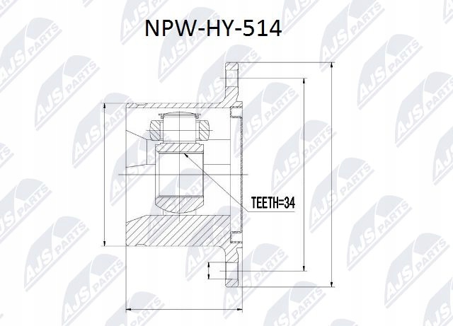 фото №2, Npw-hy-514 nty шарнир внутренний hyundai terracan