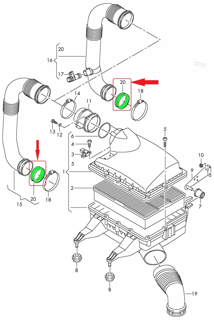 фото №8, Прокладка труба wąż turbo vw crafter 2.5 tdi