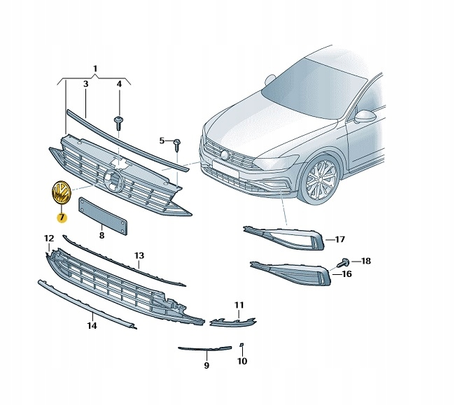 фото №1, Емблема значок vw passat oe: 5h0853601mdpj