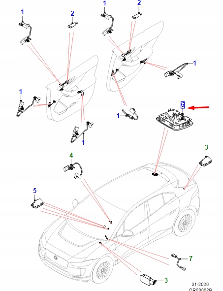 фото №1, Jaguar i-pace x590 rear courtesy лампа t4k20700pvj original