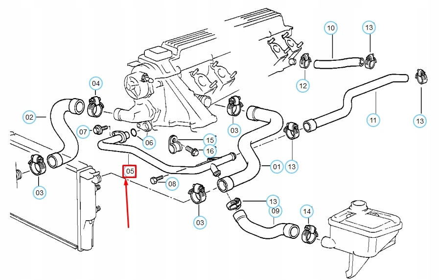фото №11, Bmw e36 e38 e39 cooling система water шланг труба 11532246689 oem