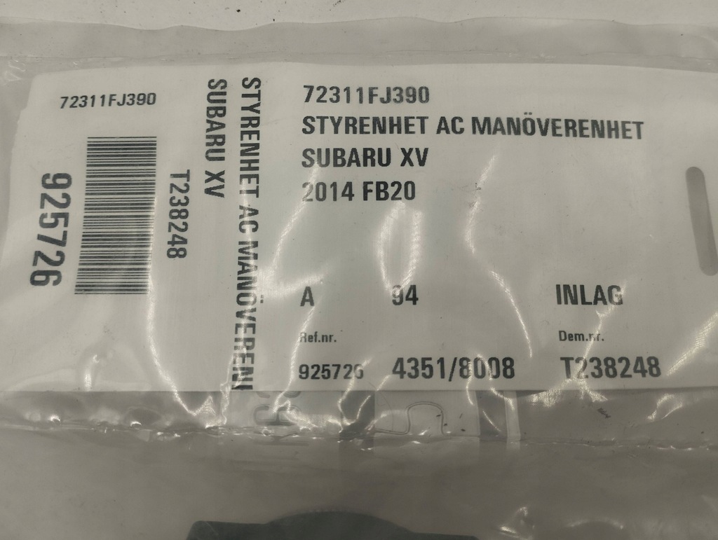 фото №7, Subaru xv i панель кондиционера 72311fj390