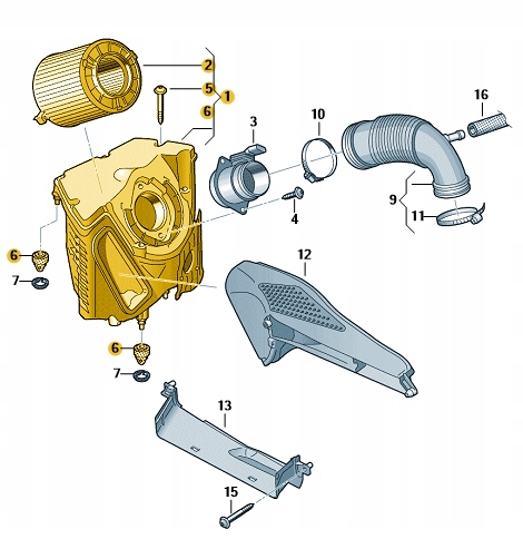 фото №15, Корпус вкладиш фільтр повітря 8w0133837ab audi a4 s4 a5 s5 оригінал aso оригінальний номер