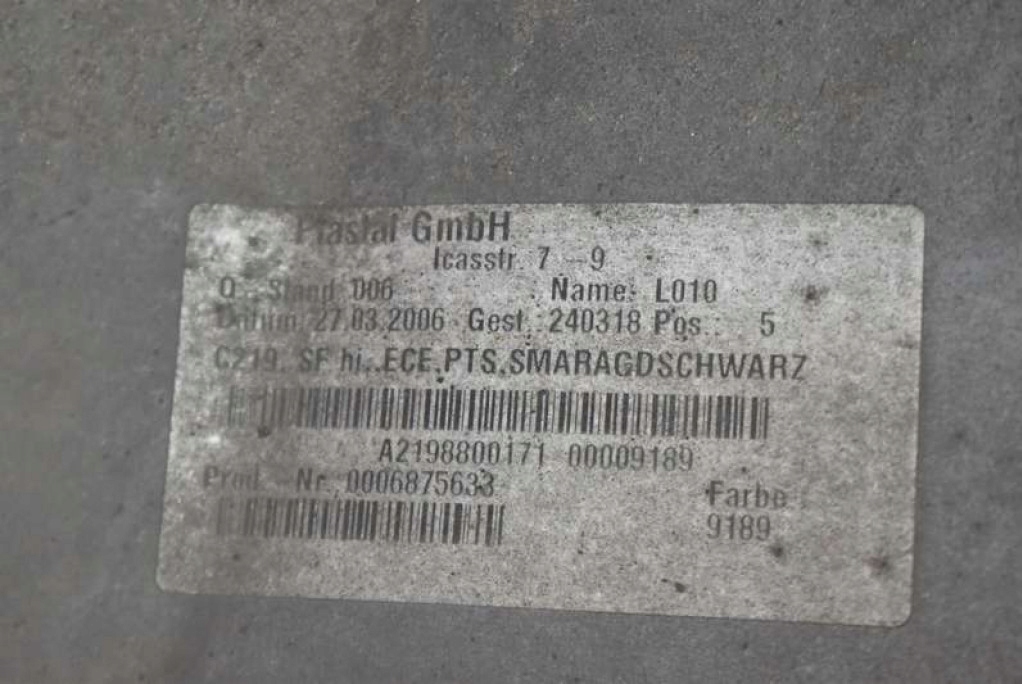 фото №15, Бампер задняя задний 189 pdc a2198800171 mercedes cls c219 w219 04-08