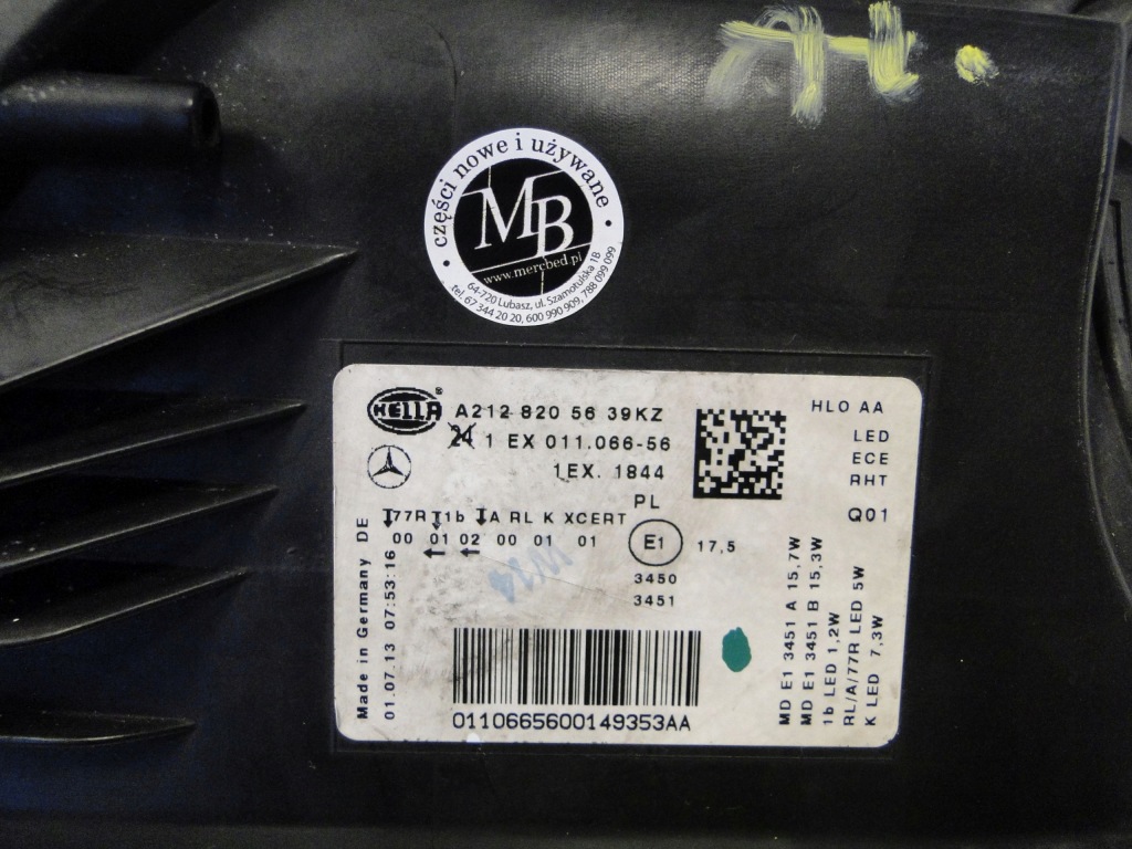 Mercedes e klasa 212 w212 фара передняя правый  перед led ils рестайлинг Цена
