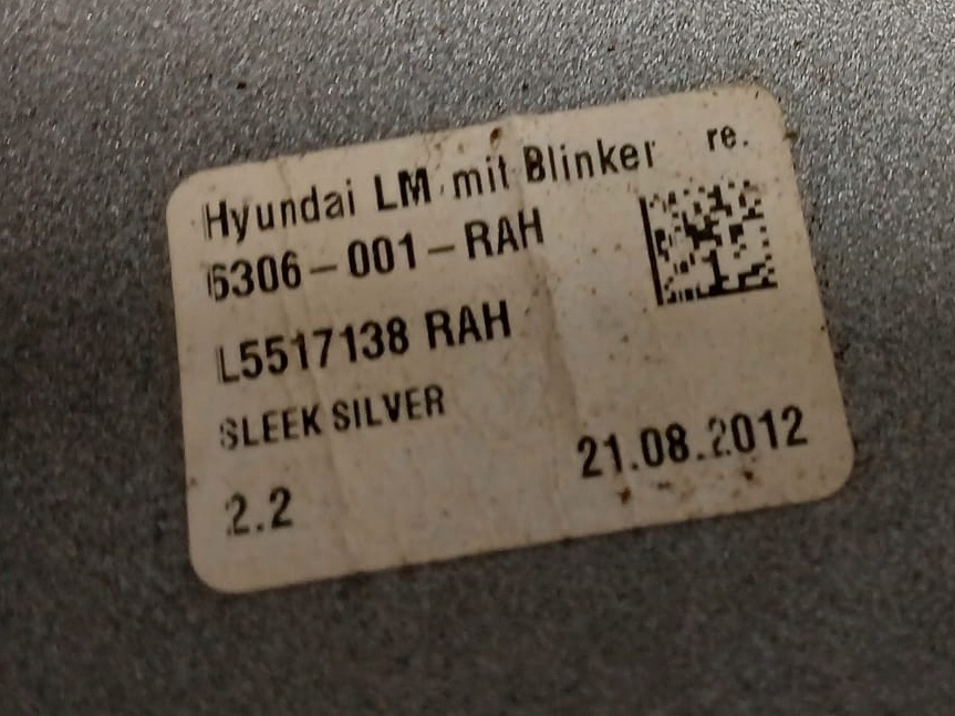 фото №9, Hyundai ix35 ix 35 корпус накладка правого дзеркало оригінальний номер rah