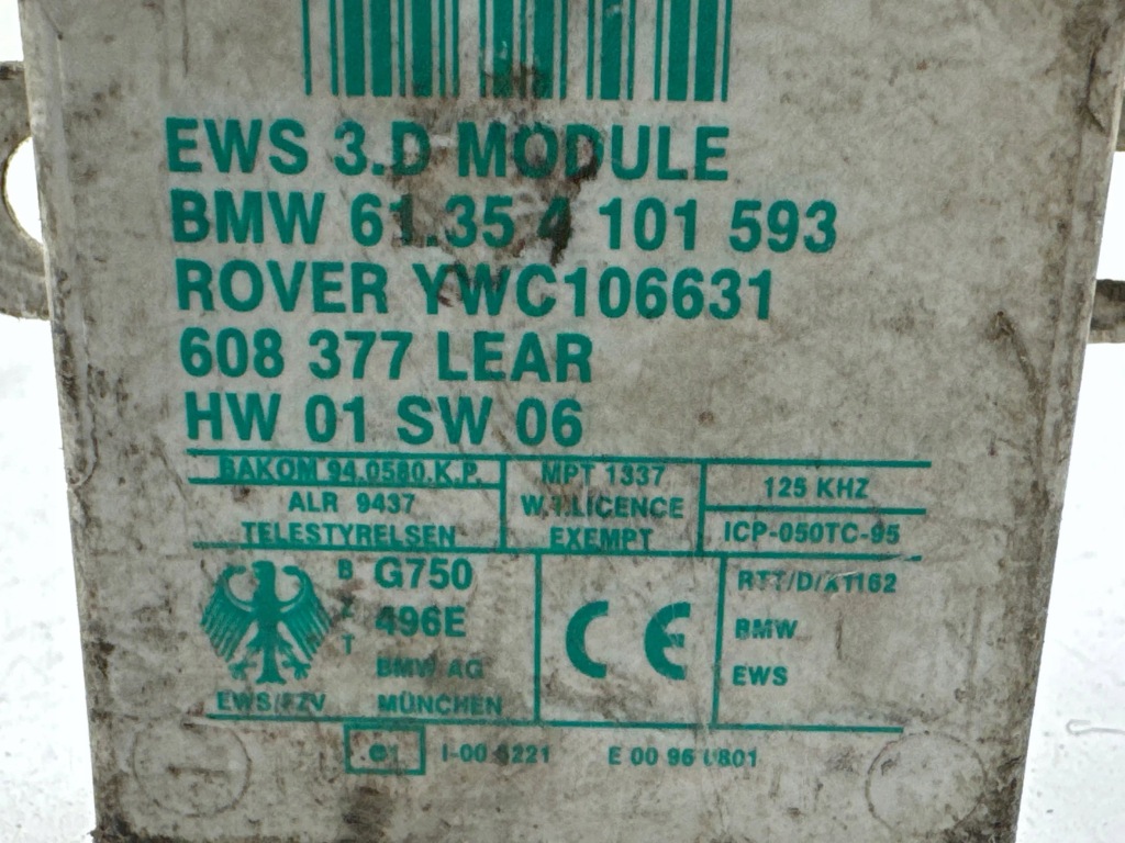 2001 land rover freelander модуль иммобилайзер 61354101593 Оригинал