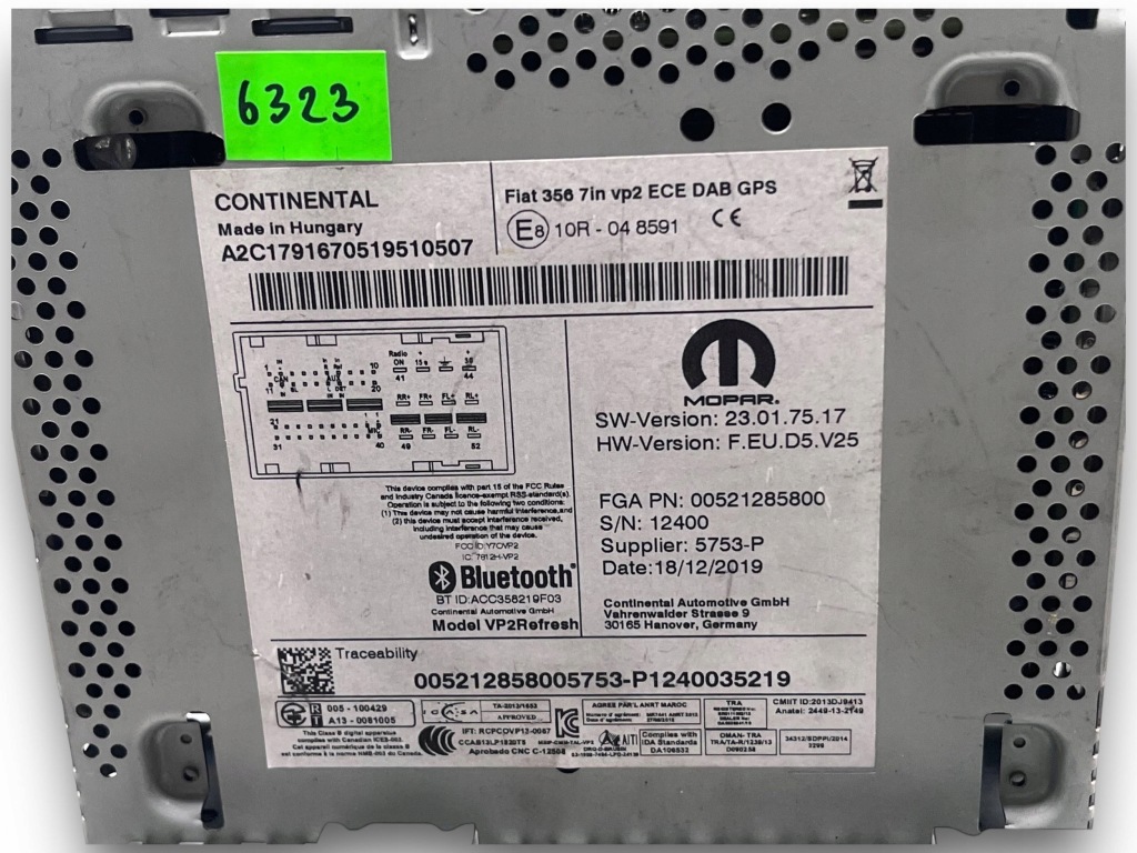 Fiat tipo ii радио '00521285800 #d Цена