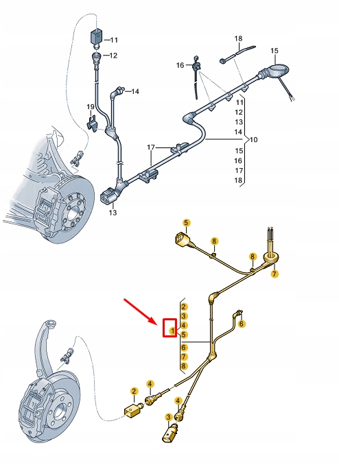 фото №1, Audi a3 8y передня частина left speed датчик проводка harness 8y0927903