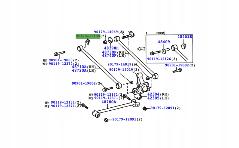 Купити 90179-12100 гайка болти тяга важеля подушки безпеки міст lexus rx rav4
