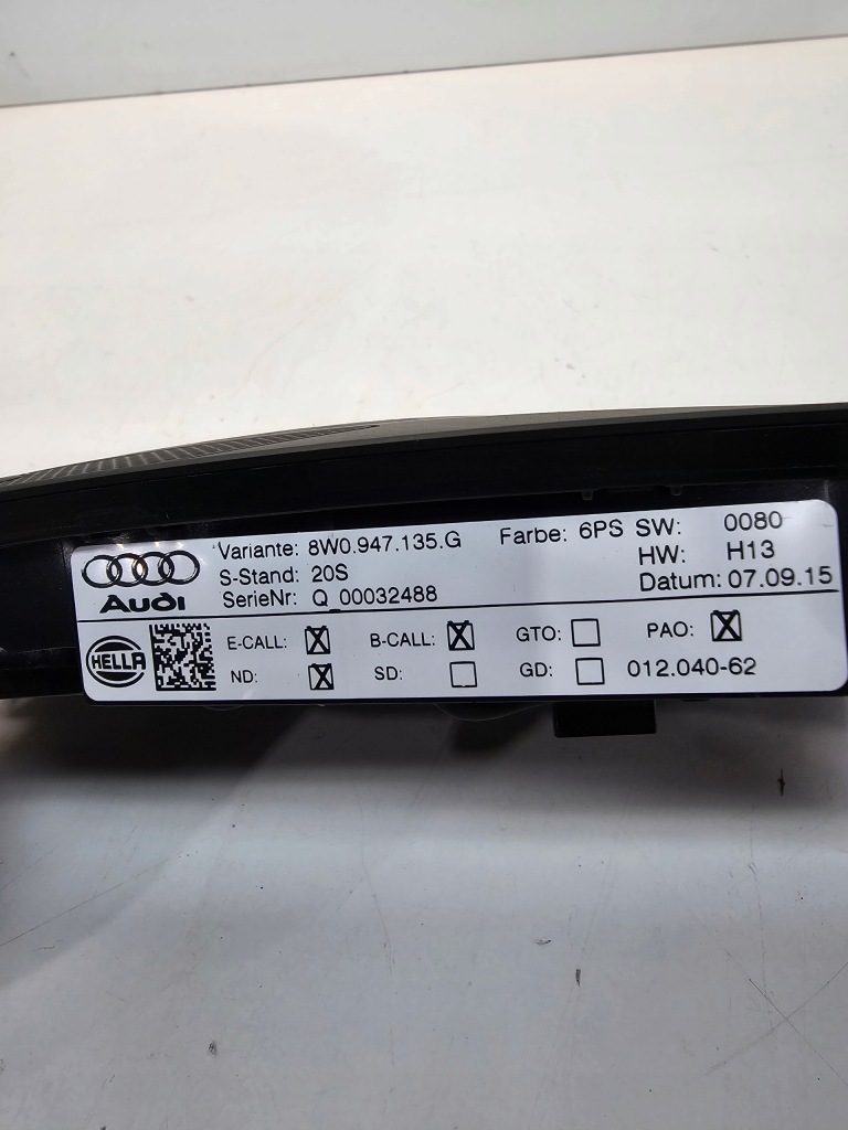 фото №8, Лампа стельовий audi a4 b9 8w0947135g led 6ps