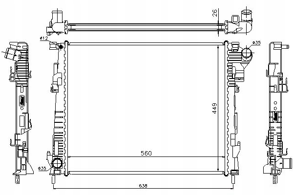 фото №2, Радиатор двигателя nissan primastar opel vivaro a r