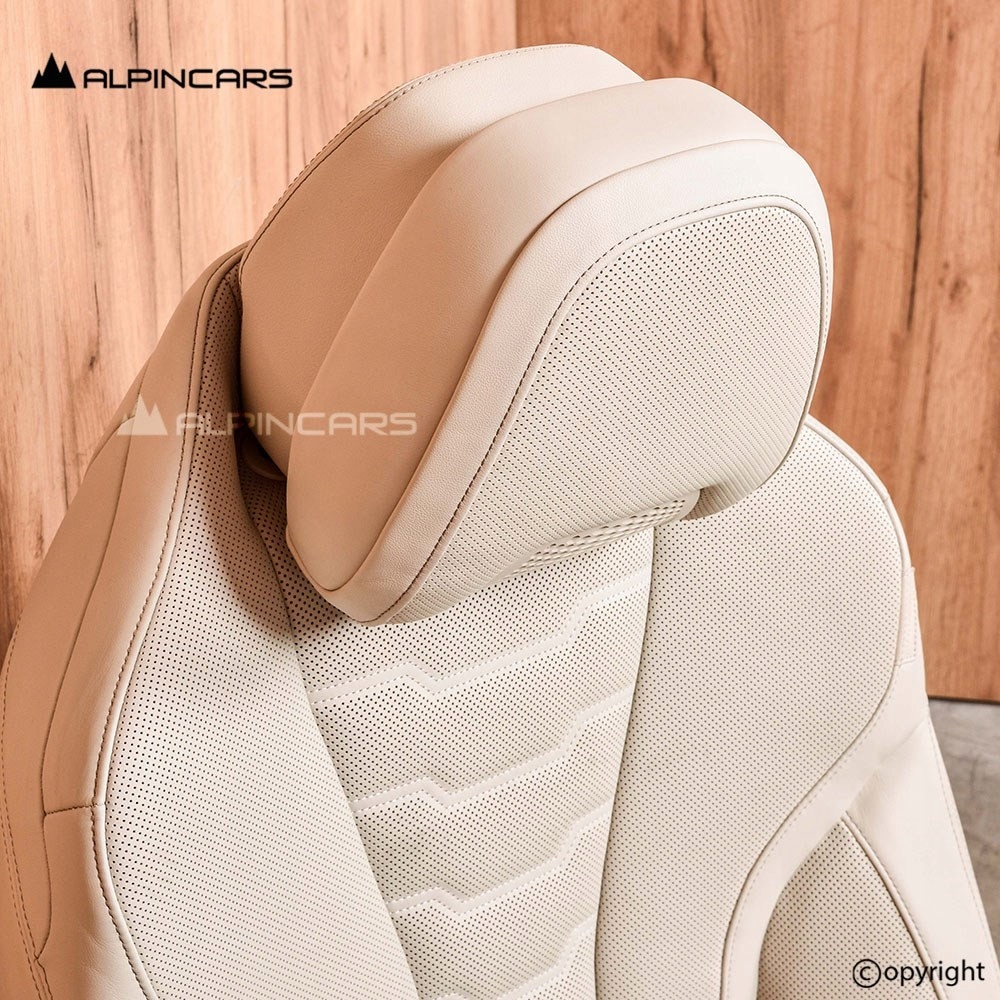 фото №5, Bmw 8 g14 оббивка сидіння середина elfenbeinweiss