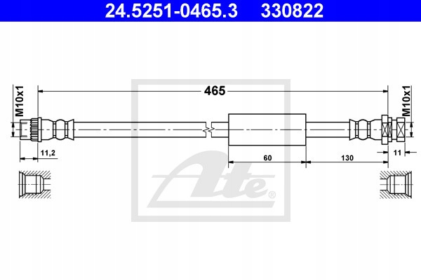 фото №2, Ate 24.5251-0465.3 шланг тормозной гибкий