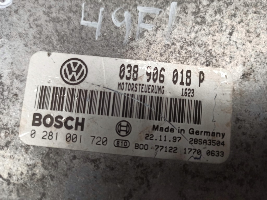 фото №7, Volkswagen passat b5 бортовой компьютер двигателя 038906018p