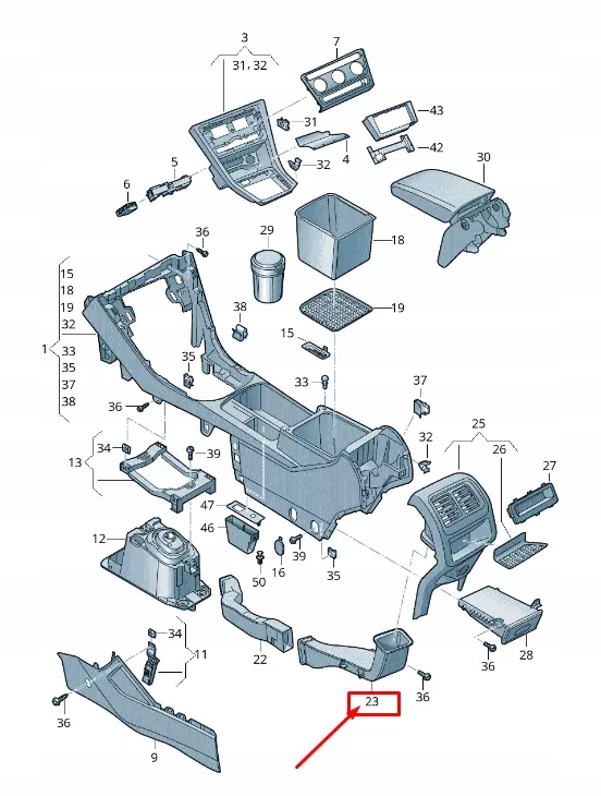 Купить Vw touran 5t rear console air guide канал 5ta863250c