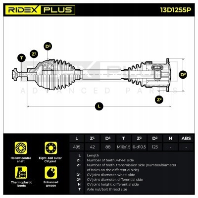 Приводной вал приводная audi a6 avant 4g5, 4gd, c7 ridex 1 Киев