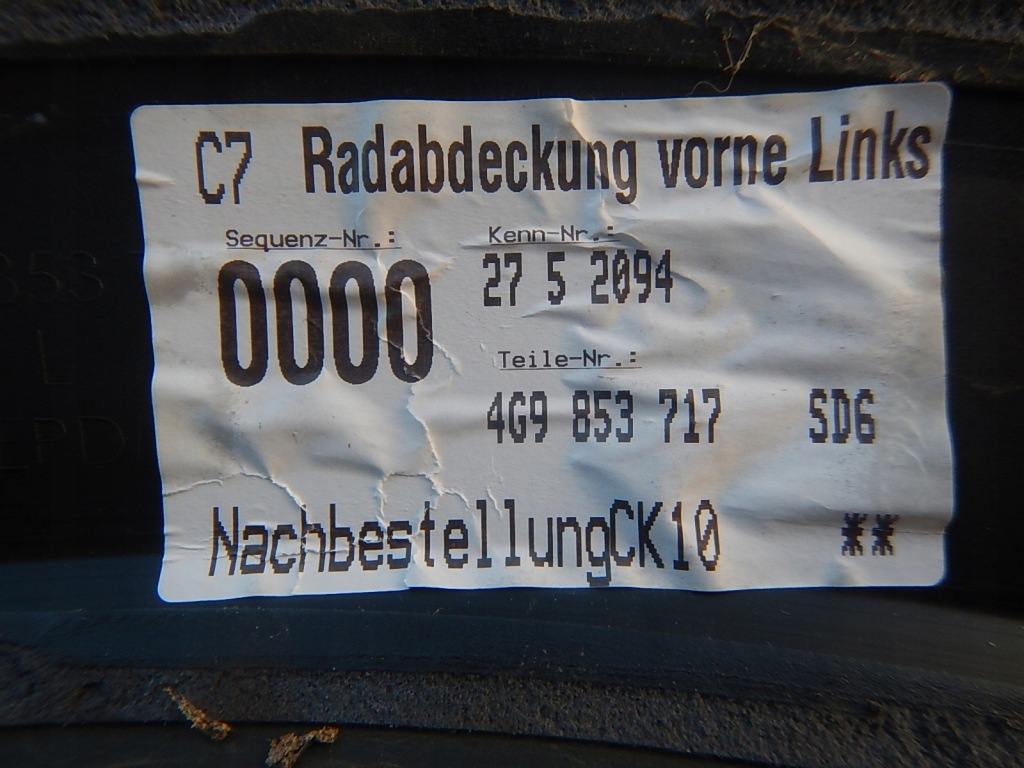 Audi a6 4g9 молдинг на передній лівий крила Зі Шроту